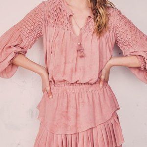 Loveshackfancy pink popover dress
